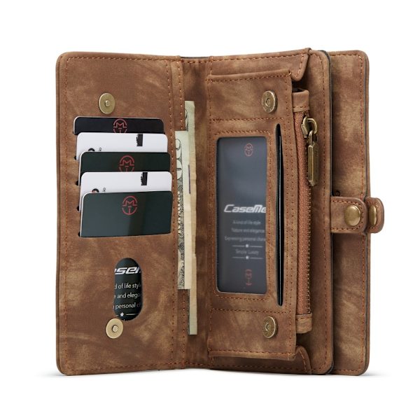 CaseMe Lompakkokotelo Multi-Slot Samsung Galaxy S21 Ultra Ruskea