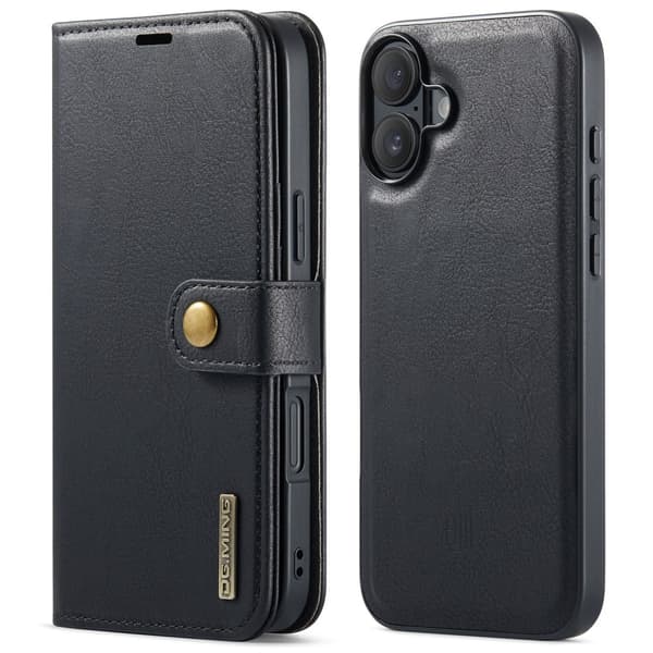 DG.MING 2-i-1 Magnetiskt Plånboksfodral iPhone 16 Plus Svart