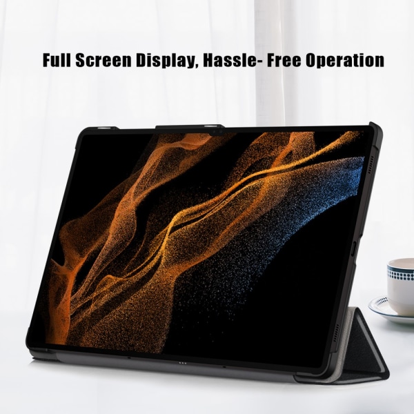 Samsung Galaxy Tab S9 Ultra -kotelo Tri-fold Musta