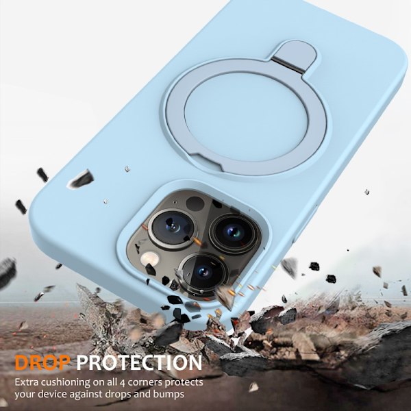 Silikonikuori Kickstand MagSafe iPhone 16 Pro Sininen