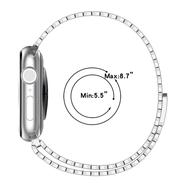 Magnetisk Metal Rem Apple Watch 45mm Series 9 Sølv