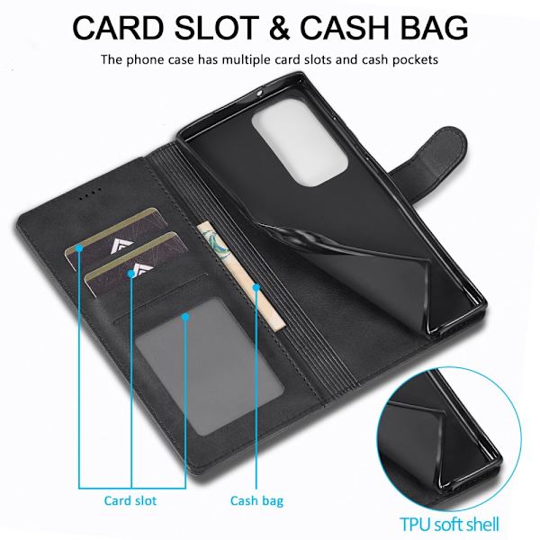 LC.IMEEKE Plånboksfodral Samsung Galaxy S23 Ultra Svart