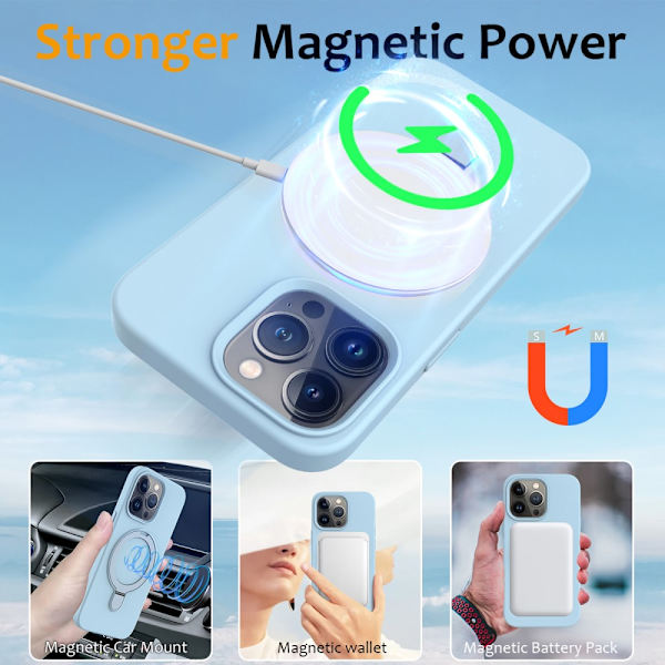 Silikonskal Kickstand MagSafe iPhone 16 Pro Max Blå