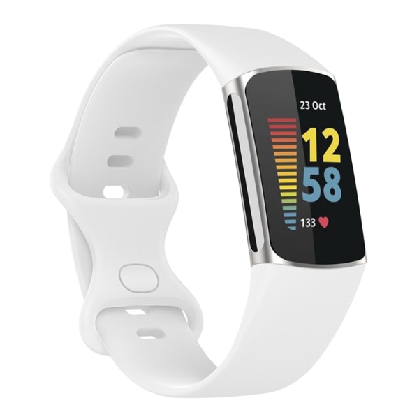Fitbit Charge 5 -valkoinen silikoniranneke (L)