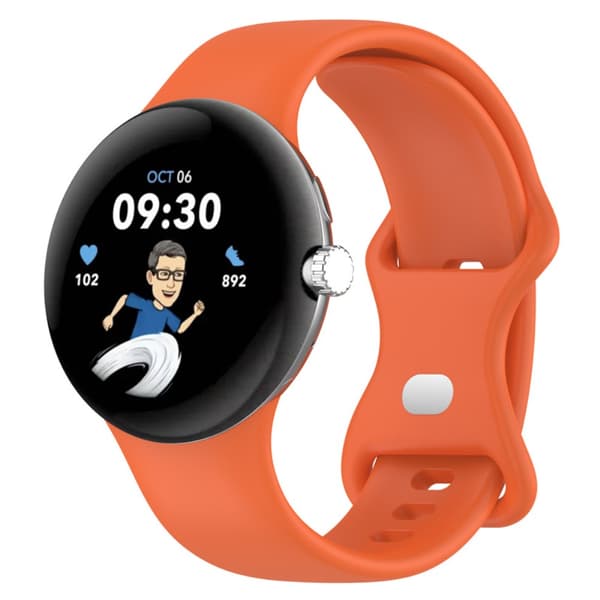 Silikoniranneke Google Pixel Watch 2 Oranssille