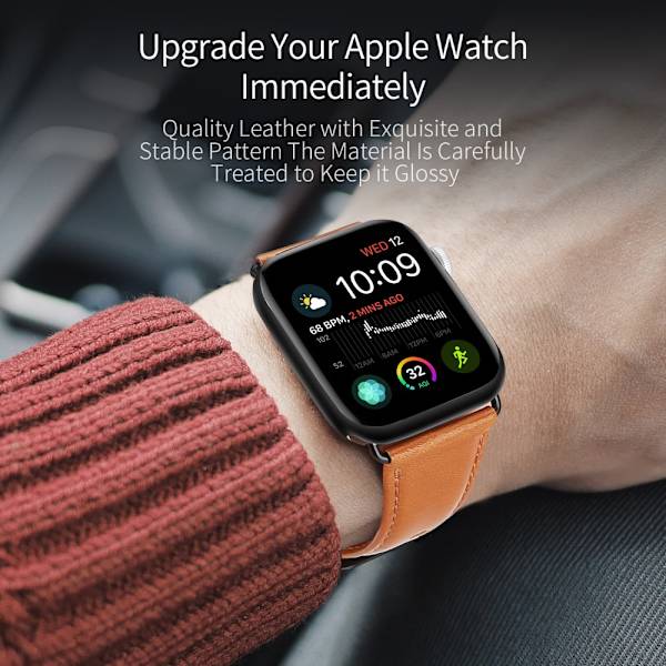 Dux Ducis Nahkaranneke Apple Watch 45mm Series 9 Cognac