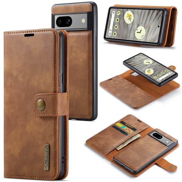 DG.MING 2-i-1 Magnetiskt Plånboksfodral Google Pixel 8a Cognac