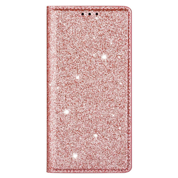 Kimalteleva lompakkokotelo iPhone 13 - ruusukulta