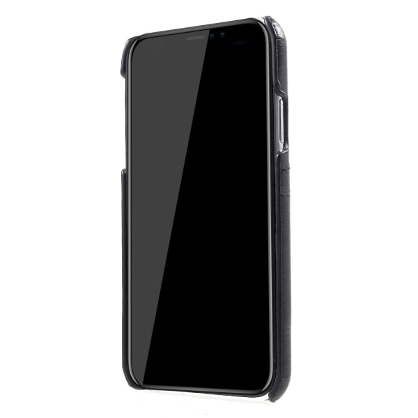 Læderskal med kortholder iPhone XR Sort