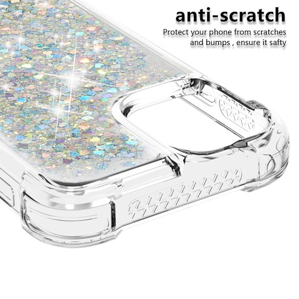 Glitter Bling TPU -kotelo iPhone 13 Prolle, hopea