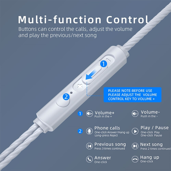 Essager Earbud 3.5mm -kuulokkeet 1.2m Musta