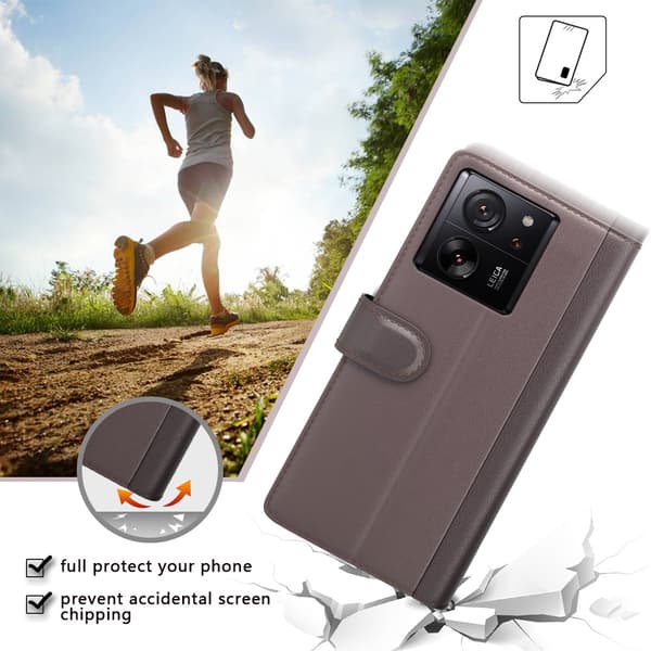 Äkta Läderfodral Xiaomi 13T Brun