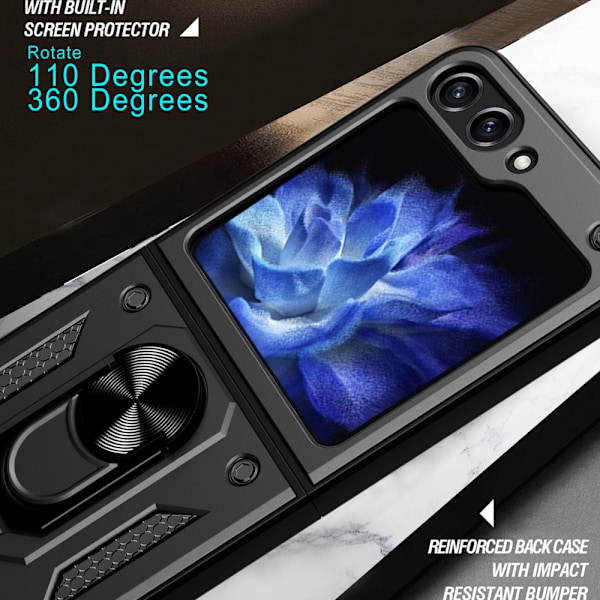 Hybridskal Samsung Galaxy Z Flip 6 Ringholder Sort