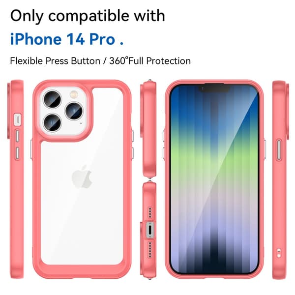 Hybrid Edge Skal iPhone 14 Pro Röd