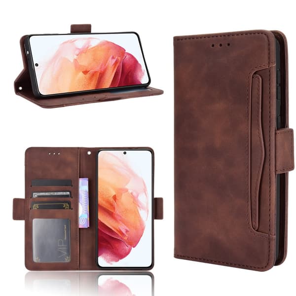 Multi Slot Pungetui Samsung Galaxy S21 Plus Brun