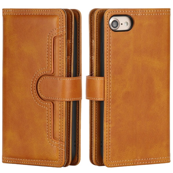 Plånboksfodral Läder Multi-Slot iPhone 7/8/SE Cognac