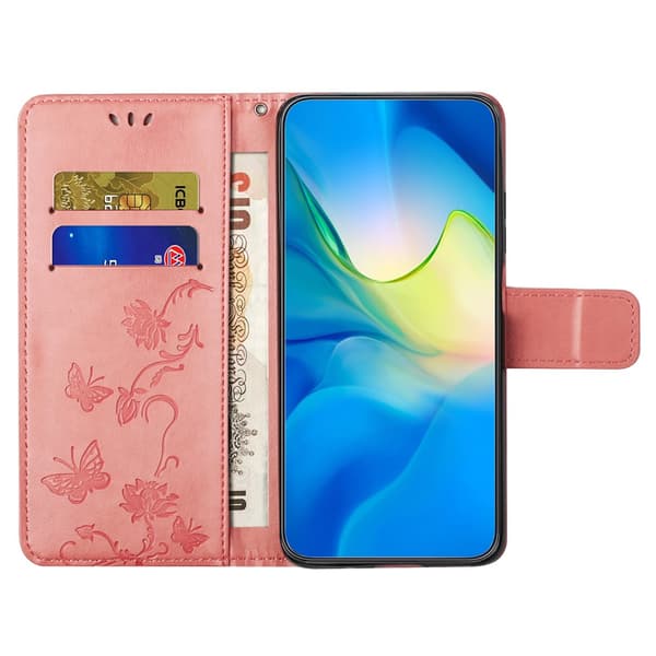 Läderfodral Fjärilar Samsung Galaxy A36 Rosa