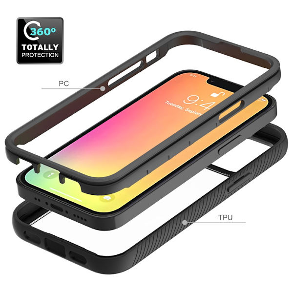 Allround Cover Skal iPhone 13 Mini Sort