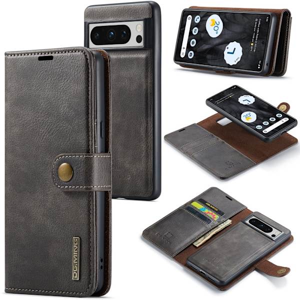 DG.MING 2-i-1 Magnet Pung Google Pixel 8 Pro Brun