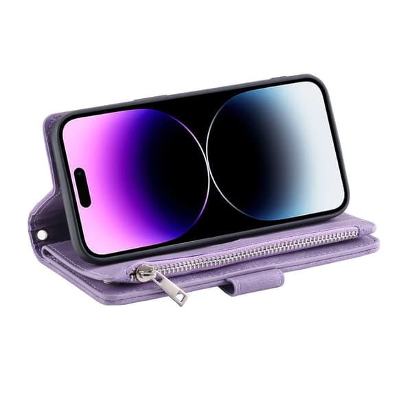 iPhone 16 Pro Max Lompakko Kotelo Pehmustettu Violetti