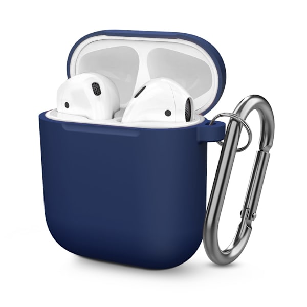 Silikonskal Med Karbinhake Apple AirPods Mörkblå