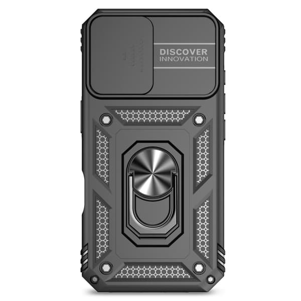 Hybridskal iPhone 16 Plus Ring + Kameraskydd Svart