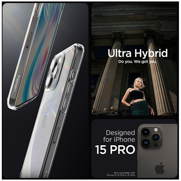 Spigen iPhone 15 Pro Case Ultra Hybrid Crystal Clear