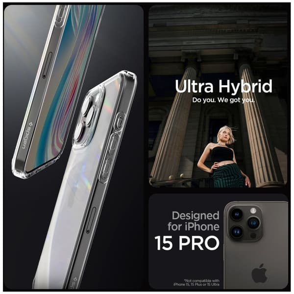 Spigen iPhone 15 Pro Cover Ultra Hybrid Crystal Clear