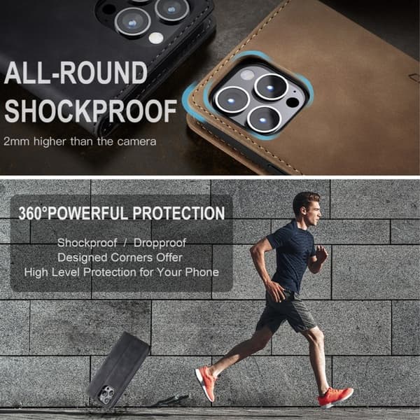 CaseMe Slim Lompakkokotelo iPhone 14 Pro Max Musta