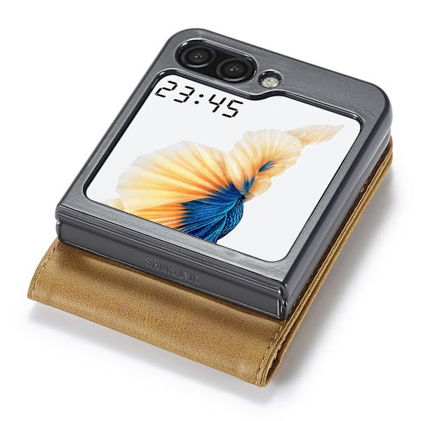 LC.IMEEKE Plånboksfodral Samsung Galaxy Z Flip 5 Cognac