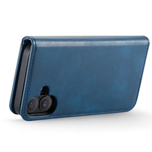 DG.MING 2-i-1 Magnet Pung iPhone 16 Plus Blå