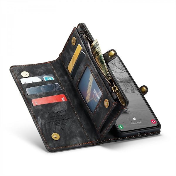 CaseMe Multi-Slot 2 i 1 Plånboksfodral Galaxy S24 Plus Svart