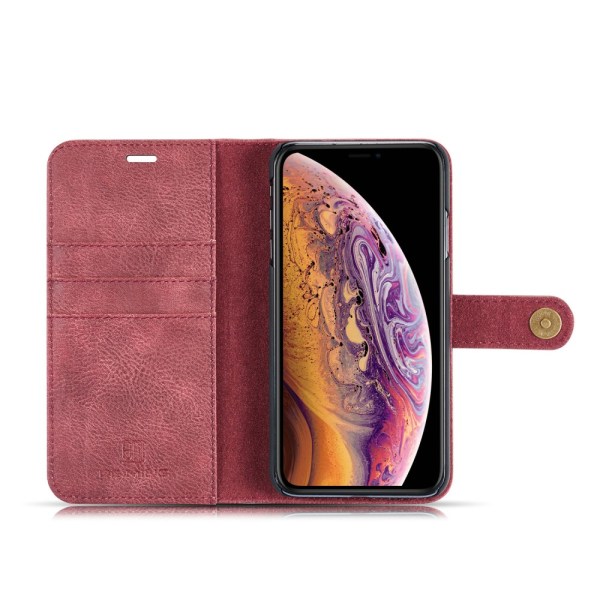 DG.MING 2-in-1 Magnet Wallet iPhone XS Max Punainen