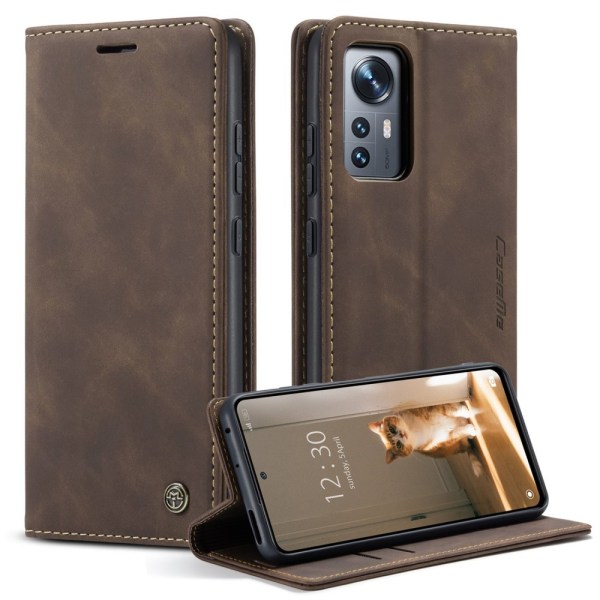 CaseMe Slim Wallet Case Xiaomi 12 Brown
