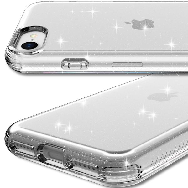Skal Glittery Powder Design iPhone 7/8/SE Clear