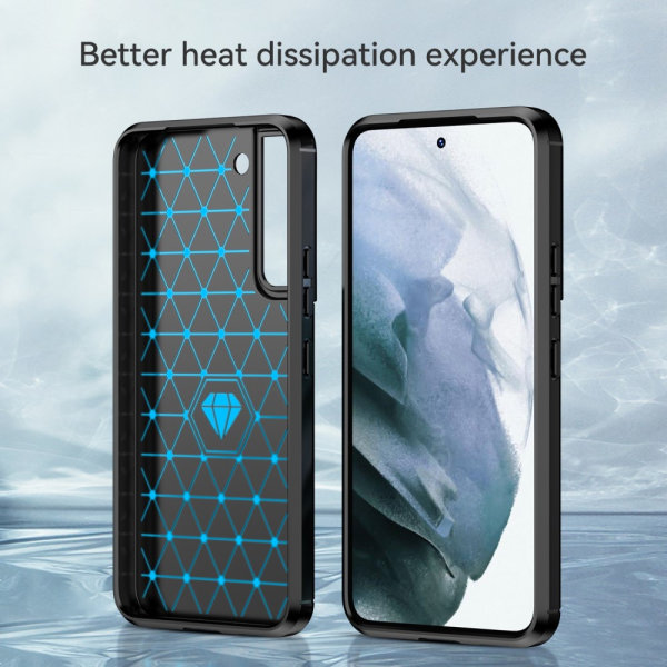 Kulstof stødsikker TPU cover til Samsung Galaxy S23 Plus Sort
