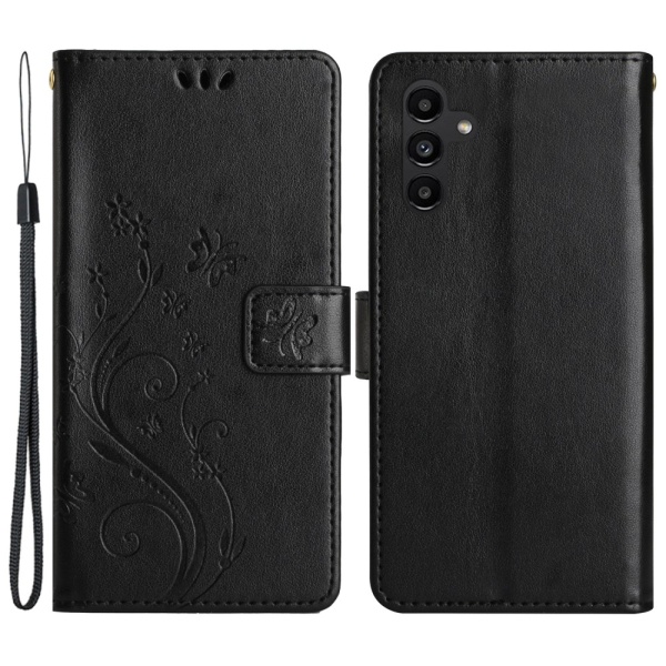 Læderetui Sommerfugle Samsung Galaxy A54 Sort