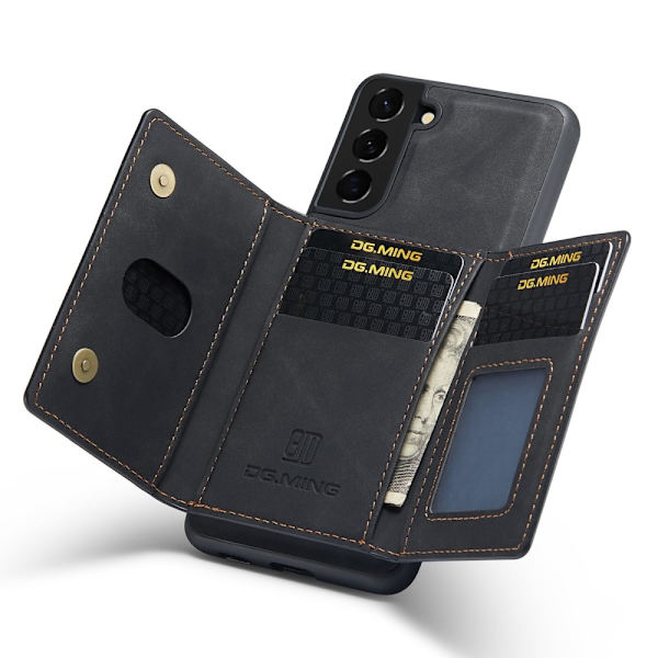 DG.MING 2 i 1 Magnetisk Kortlomme Etui Samsung Galaxy S23 Sort