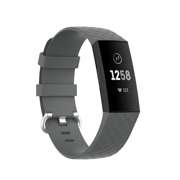 Silikonearmbånd til Fitbit Charge 3/4 Grå