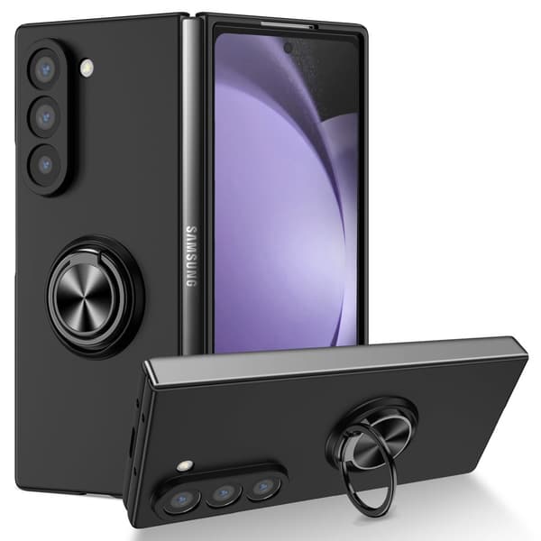 Samsung Galaxy Z Fold 6 Cover med Magnetisk Ringholder Sort