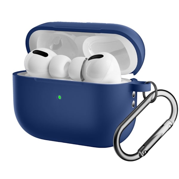 Silikonskal Med Karbinhake Apple AirPods Pro 2 Mörkblå