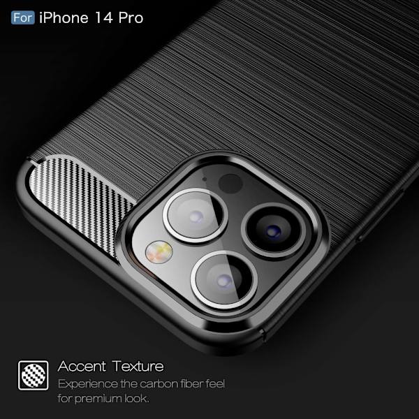 Carbon Shockproof TPU Case iPhone 14 Pro Black