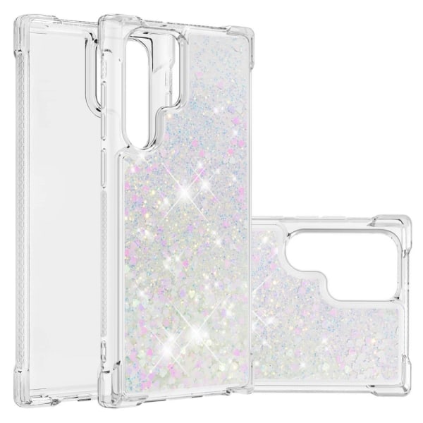 Glitter Bling TPU-kotelo Samsung Galaxy S22 Ultra Silver