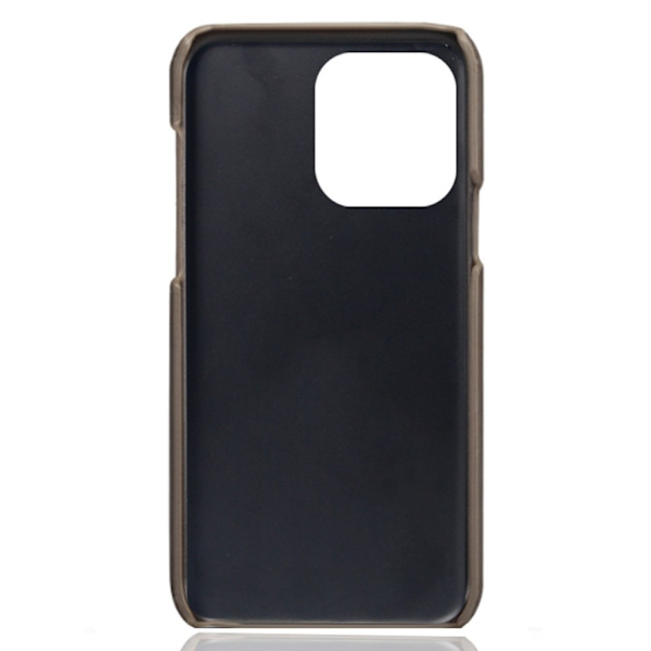 Nahkainen korttikotelo iPhone 14 Pro Max - Harmaa