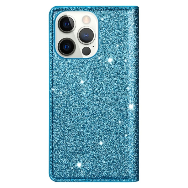 Glitter Wallet Case iPhone 13 Pro Max Blue