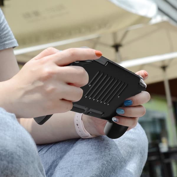 Nintendo Switch Lite Kuori Ergonomisilla Kahvoilla Harmaa