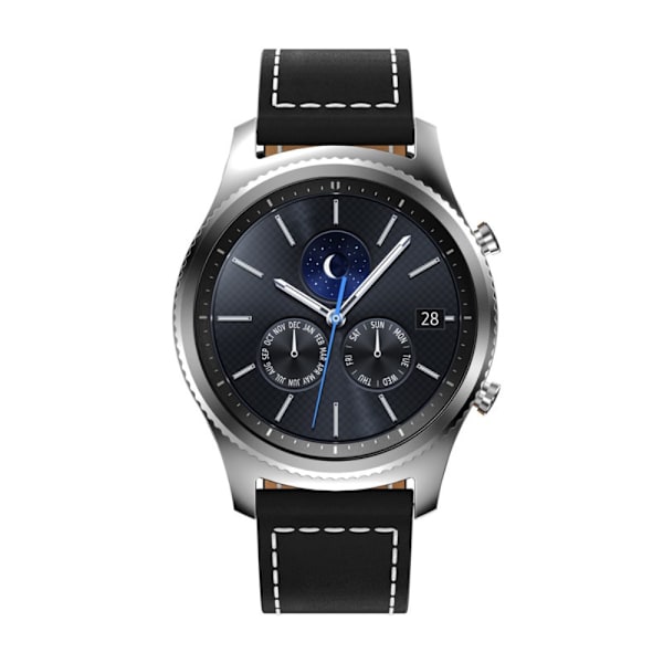 Klassinen nahkaranneke Samsung Gear S3 Frontier/S3 Classic Musta