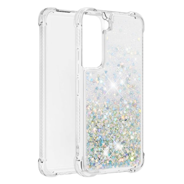 Glitter Bling TPU Cover Samsung Galaxy S22 Sølv