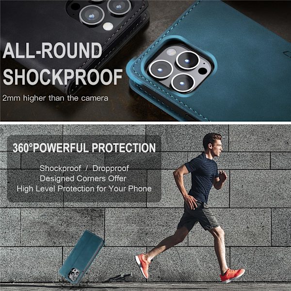 CaseMe Slim Pungetui iPhone 15 Pro Max Blå