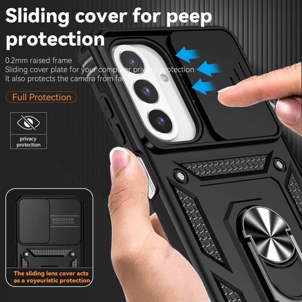 Hybrid Cover Samsung Galaxy A26 Ring + Kamerabeskyttelse Sort